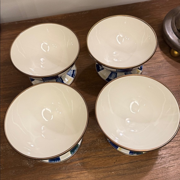 Mackenzie-Childs Royal Check Ice Cream Bowls - Picture 3 of 11